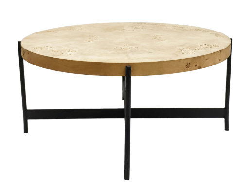 Burl Wood Veneer Coffee Table