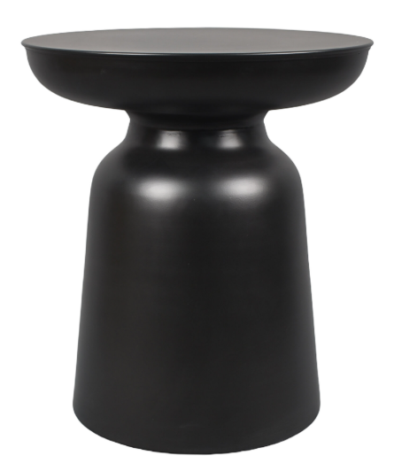 Hand Made Black Metal Side Table 16"