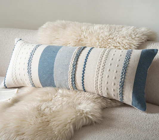 Boho Long Lumbar Throw Pillow Cotton 14 x 36"