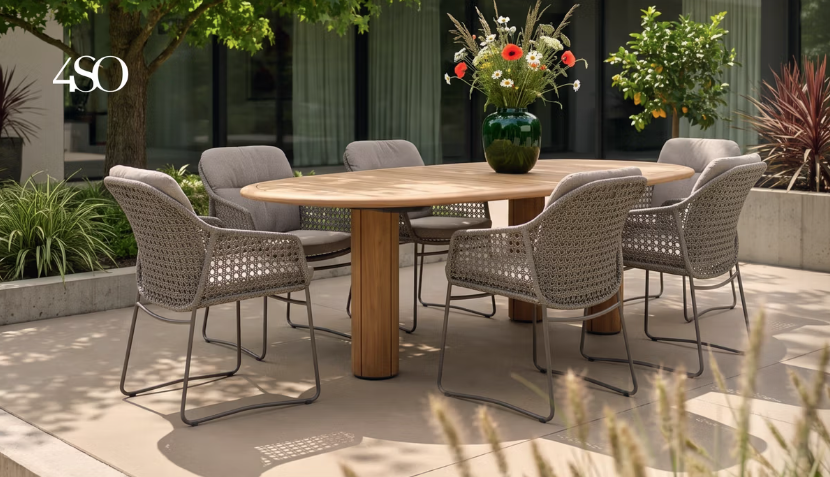 Corsica Outdoor Dining Table Teak 240cm