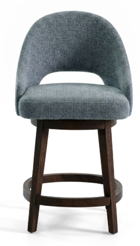 Handmade Walnut Blue Counter Stool