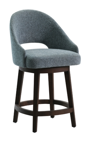 Handmade Walnut Blue Counter Stool