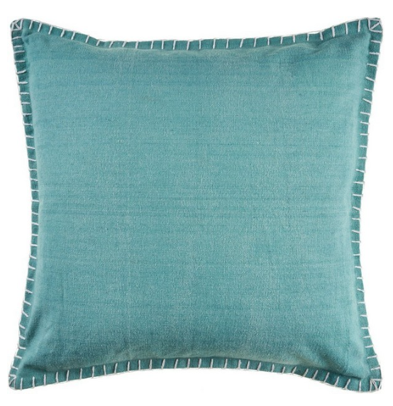 Hand-Woven 100% Cotton Pillow Teal 24"