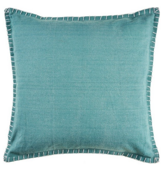 Hand-Woven 100% Cotton Pillow Teal 24"