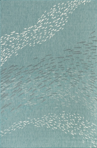 Liora Manne Carmel Scool Of Fish Carpet Aqua