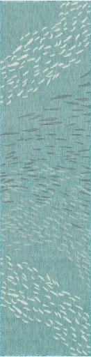 Liora Manne Carmel Scool Of Fish Carpet Aqua