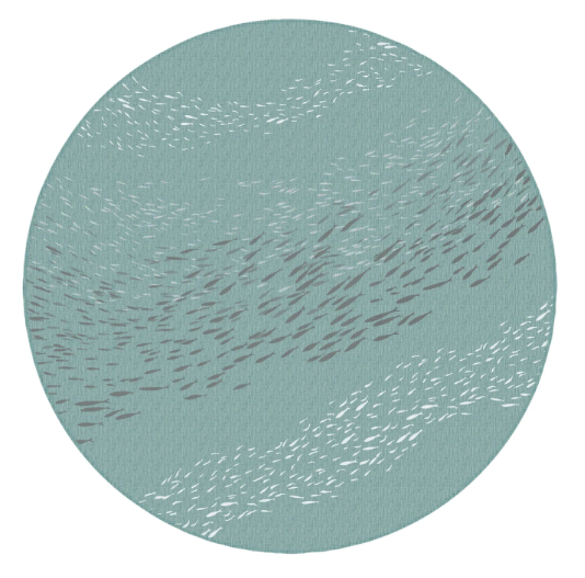 Liora Manne Carmel Scool Of Fish Carpet Aqua