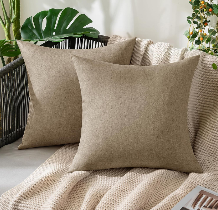Decorative Outdoor Taupe Grey Pillow 18"