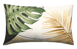 Palm And Banana Leaf Pillow 12 x 20"