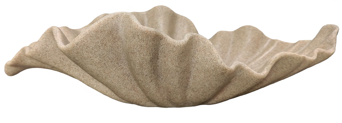 Decorative 16"Scallop Bowl Beige