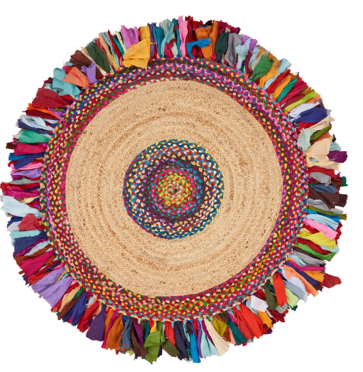 Hand Braided Chindi Rug Multi Round
