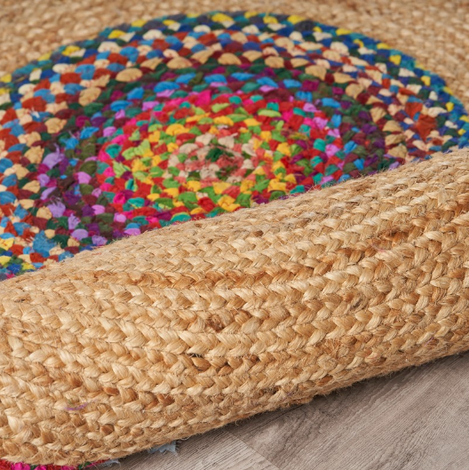 Hand Braided Chindi Rug Multi Round