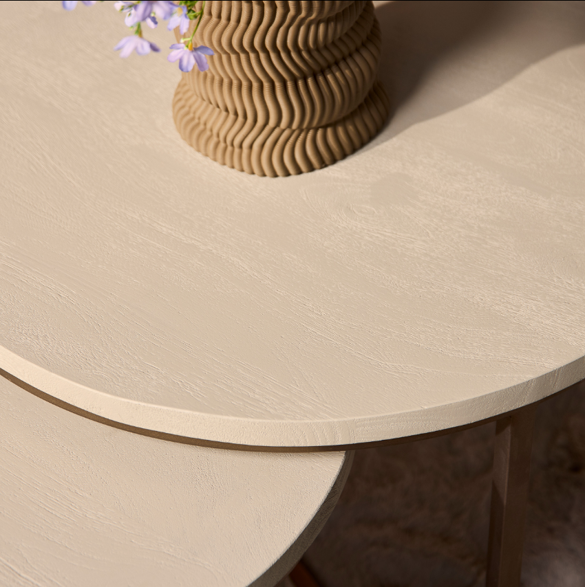 Madison Coffee Table Set Sand Mango Wood 70 cm