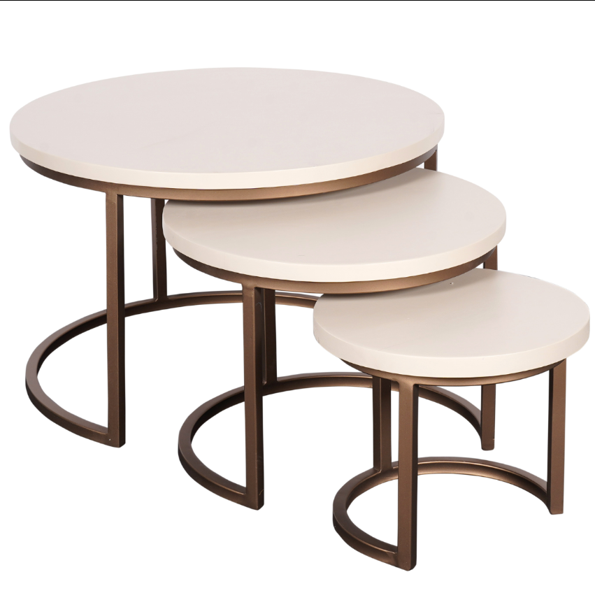 Madison Coffee Table Set Sand Mango Wood 70 cm