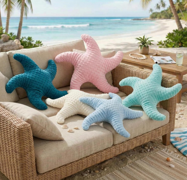 Decorative Starfish Pillow 19"