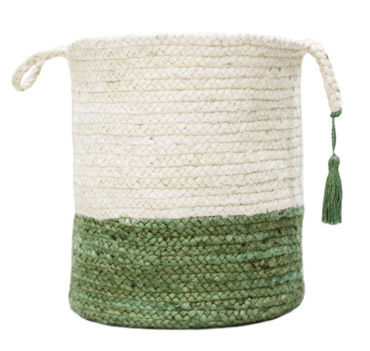 Hand Stitched 100% Jute Basket Multi