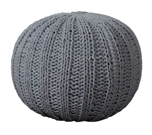 Hand-Made Charcoal Cotton Pouf