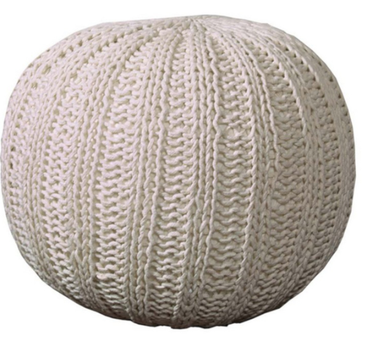 Hand-Made Charcoal Cotton Pouf