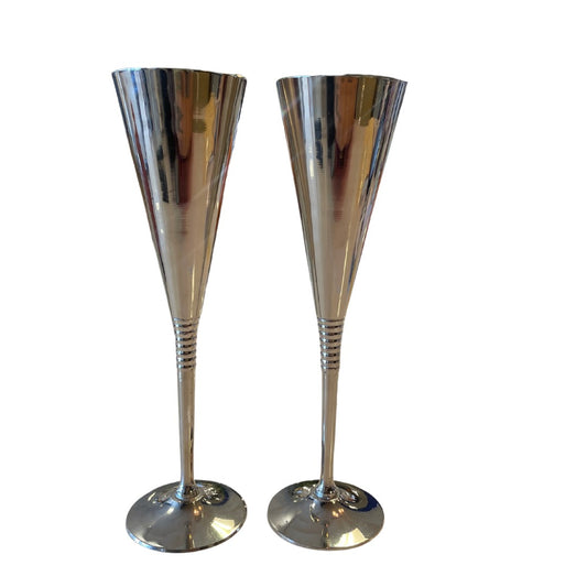 Decorative Silver Champagne Glass